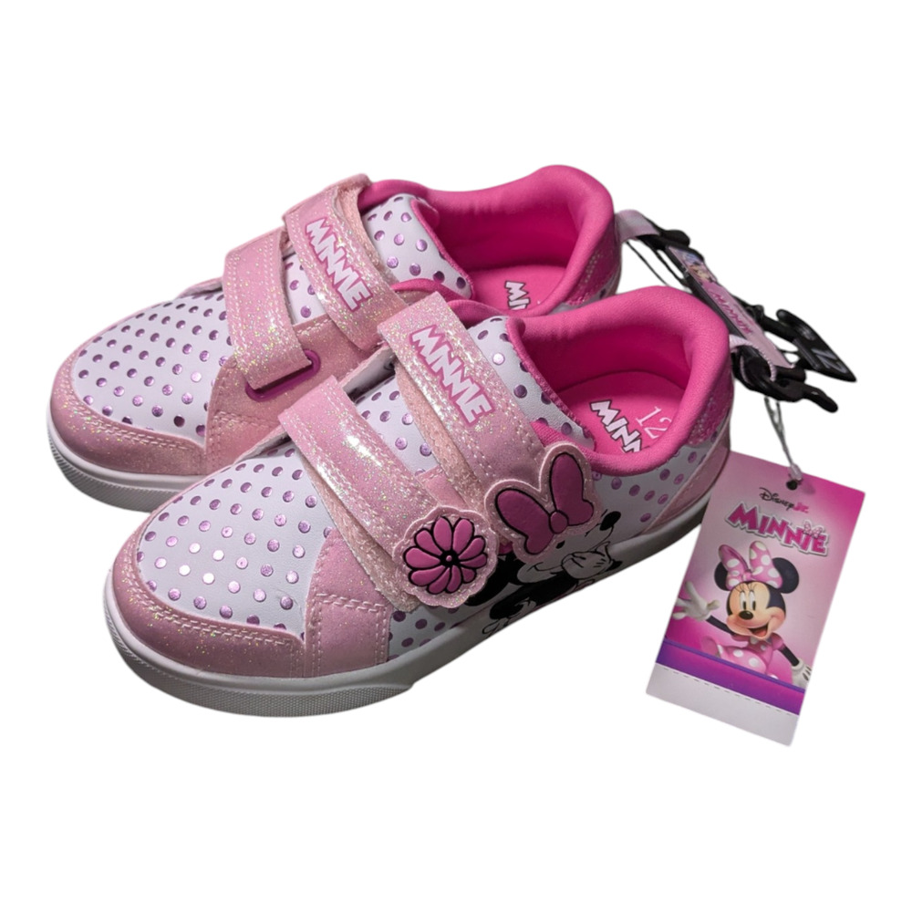 Disney Minnie Mouse Pink Girls Shoes Size 12 NWT Velcro